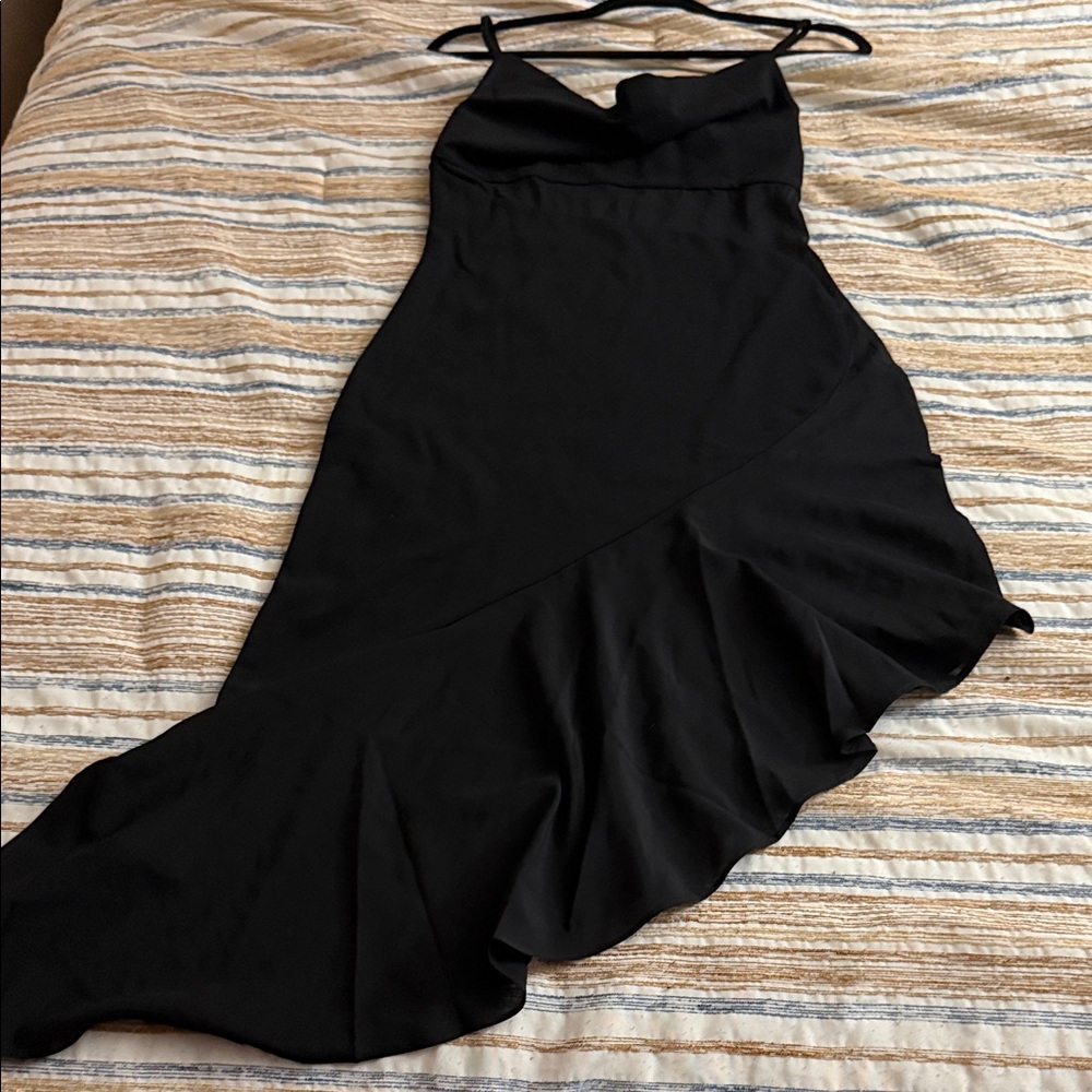 Parthea Asymmetrical Black Dress